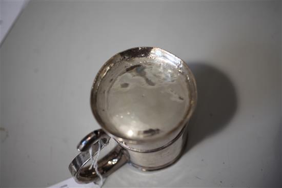 A George I Brittania standard provincial silver mug by John Elston, 5 oz.